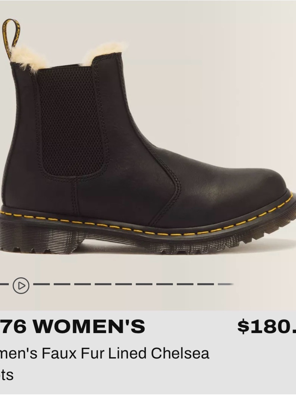 Dr. Martens Black Faux Fur Chelsea Booties